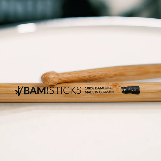 Bambus Schlagzeugsticks als Modell 5A mit einem eichelförmigen Tip